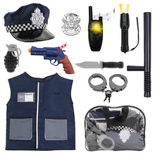 Load image into Gallery viewer, Police Costume Set with Vest Hat Toy Shotgun Role Play Police Play Children Christmas Gift Halloween Dressing Up for Kids