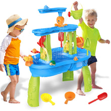 Load image into Gallery viewer, 3-Tier Outdoor Water Play Table with Accessories for Kids Summer Beach Backyard Garden Sensory Toy Set for Boys & Girls Ages 3+