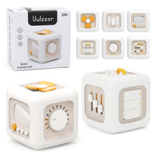 Load image into Gallery viewer, 6-in-1 Activity Cube Toy-Montessori Sensory Learning Cube with Spinner, Switch, Knob & Slider |Early Educational Development Toy for Toddlers 12 Months+