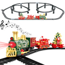 Load image into Gallery viewer, Christmas Train Playset with Track, Music & Lights – Festive Locomotive Toy with Santa Sleigh & Tree Carriage | Holiday Decoration Gift for Kids