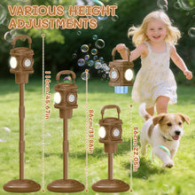 Load image into Gallery viewer, Bubble Street Lamp for Kids, Adjustable Standing Bubble Machine with Lights & Sound Effects, Handheld or Remote Control Bubble Blower, Outdoor Bubble Lamp Toy for Boys Girls, Birthday Party Gift for Ages 3+