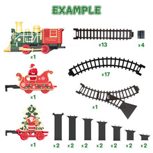 Load image into Gallery viewer, Christmas Train Playset with Track, Music & Lights – Festive Locomotive Toy with Santa Sleigh & Tree Carriage | Holiday Decoration Gift for Kids