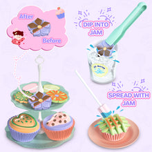 Load image into Gallery viewer, 3-in-1 Color Changing Tea Party Set Pretend Play Cupcakes,Teapot & Desserts Toy for Kids,Pretend Play Kitchen Toys for Kids, Birthday Gifts for Girls & Boys