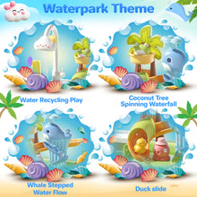 Load image into Gallery viewer, Beach Table & Simulation Kitchen Sink 2-in-1 Toy Set with Water Supply Function Simulation Dishwashing Set with Faucet Color-changing Tableware in Warm Water Children's Role Playing Toy with Accessories Gift