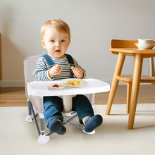 Load image into Gallery viewer, Travel-Friendly Baby Booster Seat -Portable Folding Chair with High Stability and Non-Slip Pads, ideal for Beach Outings, Outdoor Adventures, and Mealtime. Lightweight and Compact Design for Infants and Toddlers