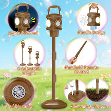 Load image into Gallery viewer, Bubble Street Lamp for Kids, Adjustable Standing Bubble Machine with Lights & Sound Effects, Handheld or Remote Control Bubble Blower, Outdoor Bubble Lamp Toy for Boys Girls, Birthday Party Gift for Ages 3+