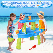 Load image into Gallery viewer, 3-Tier Outdoor Water Play Table with Accessories for Kids Summer Beach Backyard Garden Sensory Toy Set for Boys & Girls Ages 3+