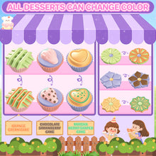 Load image into Gallery viewer, 3-in-1 Color Changing Tea Party Set Pretend Play Cupcakes,Teapot & Desserts Toy for Kids,Pretend Play Kitchen Toys for Kids, Birthday Gifts for Girls & Boys