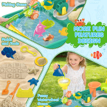 Load image into Gallery viewer, Water Play Table for Kids Sand Water Activity Set with Fishing Game,Water Whee Creative Moulds Indoor Outdoor Summer Garden Toys Sand Pit Water table for Children Activity Set