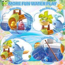 Load image into Gallery viewer, Pretend Play Kitchen Sink with Real Running Water -4-in-1 Water Play Table, Floating Pool, Fishing & Duck Slide Game - Interactive Washing Up Toy for Toddlers & Kids (Blue