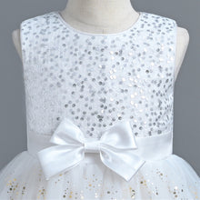 Load image into Gallery viewer, Girls Pageant Bow Princess Dresses Party Prom Gown Flower Girls Lace Wedding Sequins Dress Elegant Communion Formal Birthday Long Tulle Ball Gown Kids Girls Bridesmaid Dance Christmas Evening Dress for Girls 110-160cm in Height