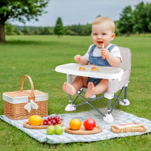 Load image into Gallery viewer, Travel-Friendly Baby Booster Seat -Portable Folding Chair with High Stability and Non-Slip Pads, ideal for Beach Outings, Outdoor Adventures, and Mealtime. Lightweight and Compact Design for Infants and Toddlers