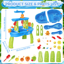 Load image into Gallery viewer, 3-Tier Outdoor Water Play Table with Accessories for Kids Summer Beach Backyard Garden Sensory Toy Set for Boys & Girls Ages 3+