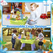Load image into Gallery viewer, Beach Table & Simulation Kitchen Sink 2-in-1 Toy Set with Water Supply Function Simulation Dishwashing Set with Faucet Color-changing Tableware in Warm Water Children's Role Playing Toy with Accessories Gift