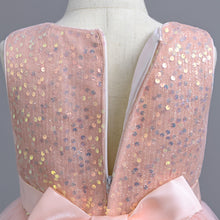 Load image into Gallery viewer, Girls Pageant Bow Princess Dresses Party Prom Gown Flower Girls Lace Wedding Sequins Dress Elegant Communion Formal Birthday Long Tulle Ball Gown Kids Girls Bridesmaid Dance Christmas Evening Dress for Girls 110-160cm in Height