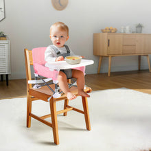 Load image into Gallery viewer, Travel-Friendly Baby Booster Seat -Portable Folding Chair with High Stability and Non-Slip Pads, ideal for Beach Outings, Outdoor Adventures, and Mealtime. Lightweight and Compact Design for Infants and Toddlers