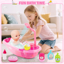 Load image into Gallery viewer, Baby Doll Bath Set with Accessories ¨C 16-Piece Pretend Play Bath Time Toy with Bathtub, Shower, Clothes, Rubber Duck & Toiletries ¨C Ideal Gift for Girls & Boys Ages 3+