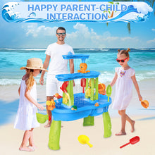 Load image into Gallery viewer, 3-Tier Outdoor Water Play Table with Accessories for Kids Summer Beach Backyard Garden Sensory Toy Set for Boys & Girls Ages 3+