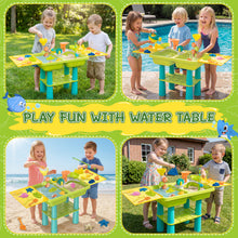 Load image into Gallery viewer, Water Play Table for Kids Sand Water Activity Set with Fishing Game,Water Whee Creative Moulds Indoor Outdoor Summer Garden Toys Sand Pit Water table for Children Activity Set