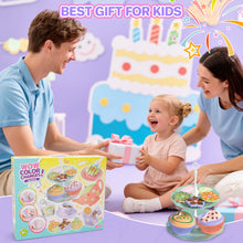 Load image into Gallery viewer, 3-in-1 Color Changing Tea Party Set Pretend Play Cupcakes,Teapot & Desserts Toy for Kids,Pretend Play Kitchen Toys for Kids, Birthday Gifts for Girls & Boys
