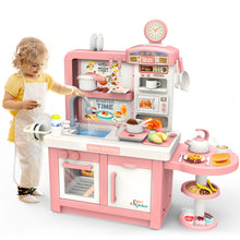 Load image into Gallery viewer, Kids Pretend Kitchen Toy Role Play Set with Light & Sound w/ Induction Cooktop Electronic Sink Coffee Maker Microwave Cooking Toy for Kids