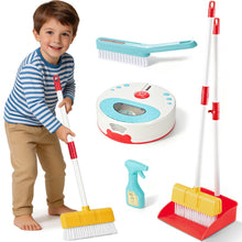 Load image into Gallery viewer, Kids Cleaning Toys Set 5PCS, Toddler Cleaning Toys with Broom and Dustpan Set, Toddler Robot Vacuum Cleaner, Housekeeping Cleaning Tool Toys, Pretend Play Cleaning Supplies for Boys & Girls Age 3+