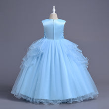 Load image into Gallery viewer, Girls Lace Tulle Embroidered Princess Prom Ball Gown Formal Party Long Tail Dresses Children Princess Prom Host Dress Flower Girl Dresses Dance Pageant Birthday Christmas Party for 110cm-160cm Height Kids
