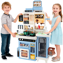 Load image into Gallery viewer, Kitchen Playset Toy with Realistic Lights & Sounds, Kids Pretend Kitchen Role Play Set with Fridge, Oven & Coffee Maker,Toy Kitchen with Water Sink & Ice Maker,Role Play Kitchen for Toddlers & Kids