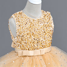 Load image into Gallery viewer, Girls Sequin Puffy Yarn Trailing Star Dress Sleeveless Tulle Gown Wedding Christmas Party Tail Dress Birthday Party Wedding Flower Girl Sweet and Cute Dress, Flower Girl Dress for Ceremony Party