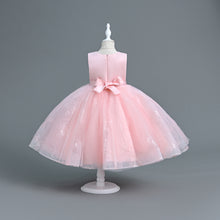 Load image into Gallery viewer, Girls Party Dress Floral Lace Embroidered Tulle Tutu Princesse Flower Girl Wedding Bridesmaid Prom Evening Pageant Communion Birthday Dress Sequin Sleeveless Maxi Ball Gown for girls from 110cm-160cm in height