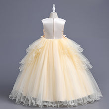 Load image into Gallery viewer, Girls Lace Tulle Embroidered Princess Prom Ball Gown Formal Party Long Tail Dresses Children Princess Prom Host Dress Flower Girl Dresses Dance Pageant Birthday Christmas Party for 110cm-160cm Height Kids