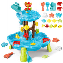 Load image into Gallery viewer, Kids Sand Water Table Toddler Water Play Table Outdoor Garden Toys with Waterfall Flower Toys Summer Beach Sandpit Toys