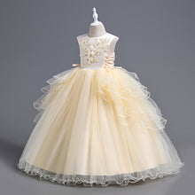 Load image into Gallery viewer, Girls Lace Tulle Embroidered Princess Prom Ball Gown Formal Party Long Tail Dresses Children Princess Prom Host Dress Flower Girl Dresses Dance Pageant Birthday Christmas Party for 110cm-160cm Height Kids