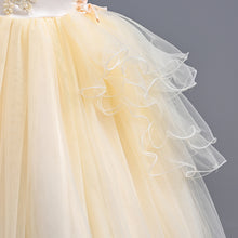 Load image into Gallery viewer, Girls Lace Tulle Embroidered Princess Prom Ball Gown Formal Party Long Tail Dresses Children Princess Prom Host Dress Flower Girl Dresses Dance Pageant Birthday Christmas Party for 110cm-160cm Height Kids