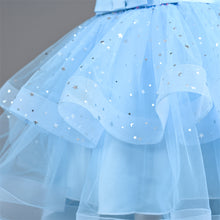 Load image into Gallery viewer, Girls Sequin Puffy Yarn Trailing Star Dress Sleeveless Tulle Gown Wedding Christmas Party Tail Dress Birthday Party Wedding Flower Girl Sweet and Cute Dress, Flower Girl Dress for Ceremony Party