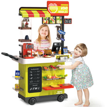 Load image into Gallery viewer, Kids Play Kitchen Fried Chicken Shop Pretend Food Truck with Lights, Sounds & Color-Changing Food Role Play Cooking Toy Set for Boys & Girls Ages 3-6 Birthday & Christmas Gift