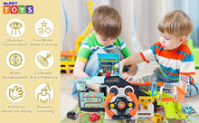 Load image into Gallery viewer, Car Garage Tracks Simulation Steering Wheel Toy Set Vehicle Playsets with Musical Puzzle Car Tracks Gifts for Child