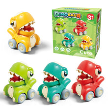 Load image into Gallery viewer, Push & Go Dinosaur Car Toy Set - 4PCS Mini Dino Vehicles for Toddlers I Pull Back Cars for Boys & Girls Ages 3+ | Fun Educational Toy Set for Preschool Learning & Imaginative Play