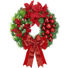 Load image into Gallery viewer, Christmas Wreath - Festive Door Decoration for Holiday Season (Red)