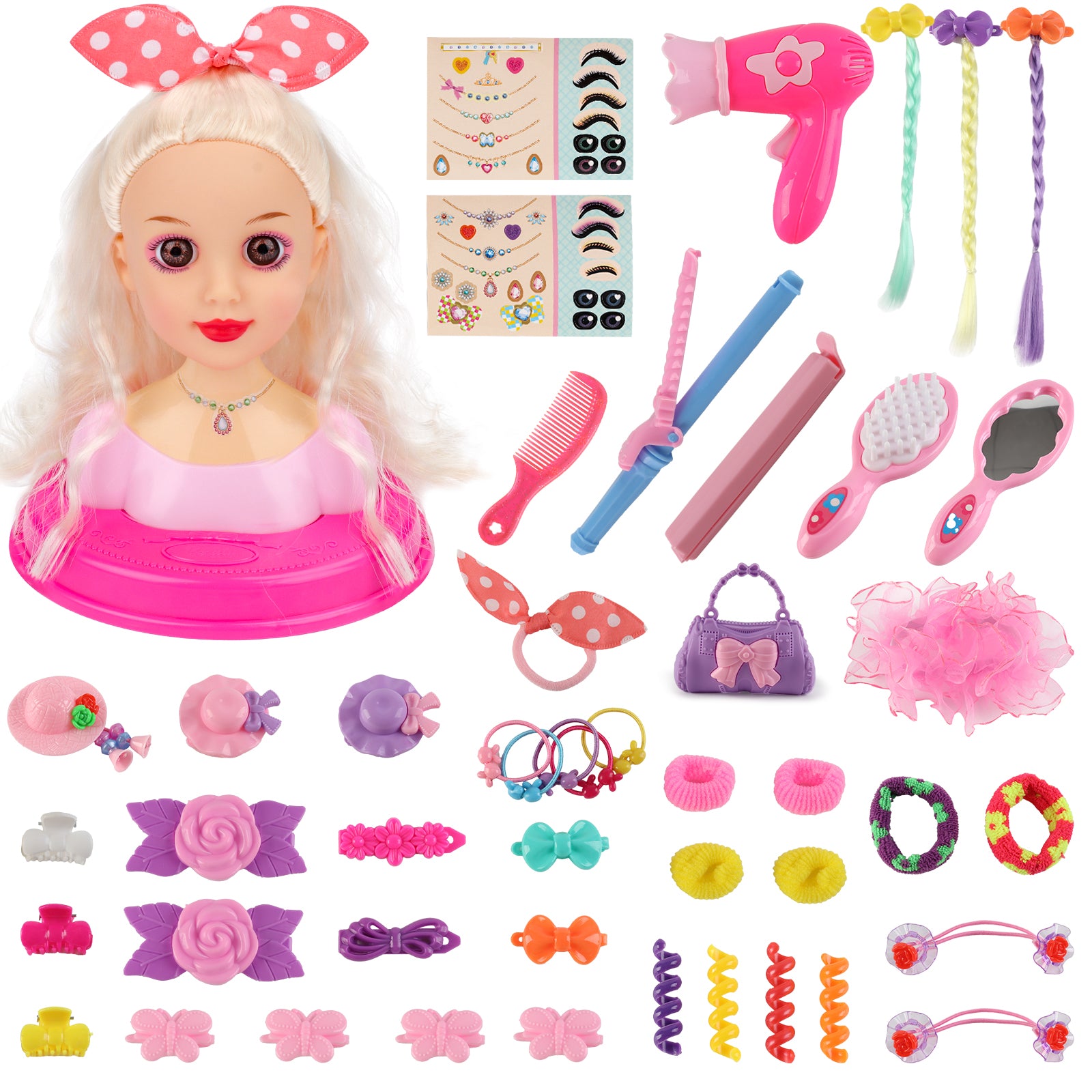 Makeup Hairdressing Doll Styling Head Toy for Kids Beauty and DIY Doll deaotoys