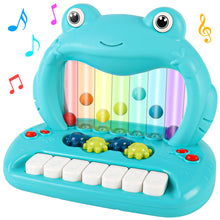 Load image into Gallery viewer, Blowing Ball Frog Piano Toy for Toddlers, Educational Musical Keyboard with Lights & Sounds, Early Learning Development Toy with Color Balls and Piano Keys for Boys & Girls Ages 18+ Months