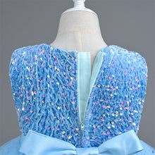 Load image into Gallery viewer, Girls Sequin Puffy Yarn Trailing Star Dress Sleeveless Tulle Gown Wedding Christmas Party Tail Dress Birthday Party Wedding Flower Girl Sweet and Cute Dress, Flower Girl Dress for Ceremony Party