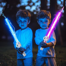 Load image into Gallery viewer, 7-Color Rechargeable Lightsaber for Kids Motion Sensing, Retractable Design, Spin Feature, Dynamic Sound Effects, Quick Flick Action, Dual-Wield Option, and 7 Color Modes