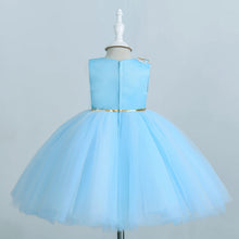 Load image into Gallery viewer, Kids Girl Tulle Embroidery Sleeveless Elegant Flower Dress + Flower Hairband, for Weddings, Parties, Birthdays, Fashion Shows & Piano Perform Toddler Formal Dress