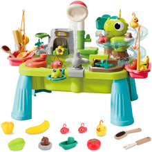 Load image into Gallery viewer, Sand Water Table Toy for Toddlers with Faucet Floating Fishing Game Food Accessories, Kitchen Play Sink Toys for Boys & Girls Age 3+