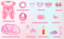 Load image into Gallery viewer, 17PCS Baby Doll Care Set Complete Accessory Kit for Newborn Baby Dolls - Includes Clothes, Bottle, Pacifiers, Diapers, Bibs, and Plates for Pretend Play Perfect for Girls and Kids (Doll Not Included)