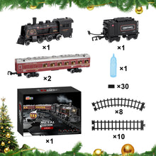 Load image into Gallery viewer, Deluxe Edition Steam Train Set Electric Classic Locomotive Toy with Lights, Real Smoke & Sounds Track Railway Playset for Kids & Collectors