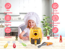 Load image into Gallery viewer, Kitchen Play Set Kids Air Fryer Pretend Role Play Kitchen Toy with Kitchen Accessories with Realistic Light Sound & Play Food
