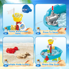 Load image into Gallery viewer, Toddler Sand Water Play Table Adventure Water Play Park with Water Squirt Sailboat Toys Outdoor Garden Beach Toys
