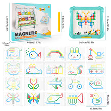 Load image into Gallery viewer, 2 in 1 Magnetic Disk Drawing Maze Puzzle Table Toy Double Sided Card for Toddlers Ages 3+ Mosaic Puzzle Table Toy Color Matching and Art Creation Set